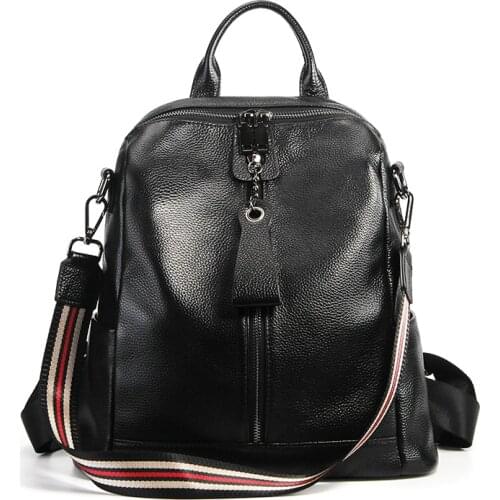 Highend Leather Backpack Women New Style Lady Large Capacity Fashion Full Grain Genuine Leather Purse Female Travel Shoulder Bag