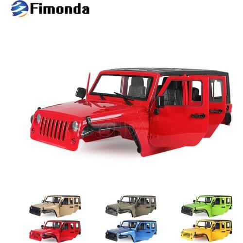 RC 1/10 Jeep Wrangler JK Rubicon 4 Door Hard Body Shell Kit 313mm Wheelbase for Crawler Cars Axial SCX10 90046 90047 RGT EX86100