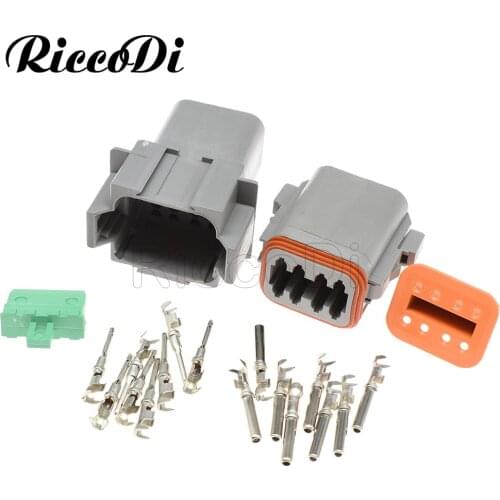 1-20 Kits Deutsch 8 Pin DT Series 22-16AWG Male Female Waterproof Electrical Wire Connector Plug DT06-8S DT04-8P For Car