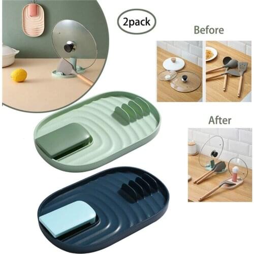 1pcs Plastic Spoon Rests Storage Rack Shelf for Pot Cover Spoon Pot Clips Shelf Household Kitchen Tools