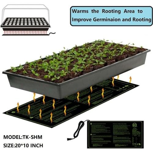 EU/US/UK/AU Seedling Heating Mat 20X10inch Waterproof Plant Seed Germination Propagation Clone Starter Pad Garden Supplies 1 Pc