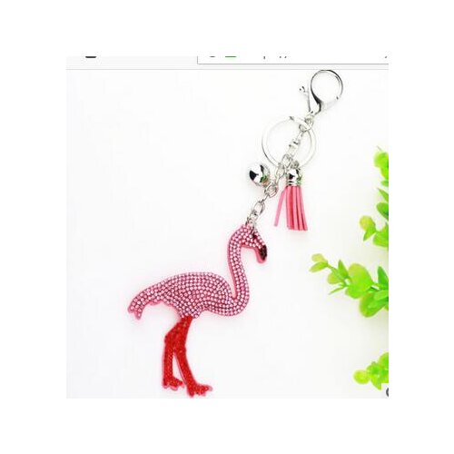 10pcs/lot korean style woman man rhinestone bird keychain unisex faux leather bird key ring