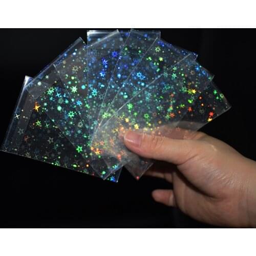 100pcs/lot 57x87mm Star Small Cards Transparent Laser Clear Sleeves Korea Idol Photo Protector Trading Cards Shield Cover