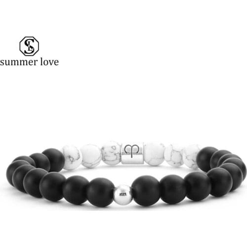 12 Zodiac Signs 8mm Matte Stone White Elastic Beads Bracelets Vintage Constellation Horoscope Bracelets Jewelry For Men Women