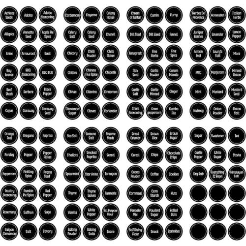 144pcs Practical Ingredients Spices Labels Stickers Spice Names Labels Spice Can Label Stick Spice Label On Blackboard