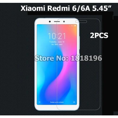 2Pcs Tempered Glass For Xiaomi Redmi 6A 6 A Redmi6A Screen Protectgor 9H Toughened Case Phone Film on Redmi 6A Glass Protector