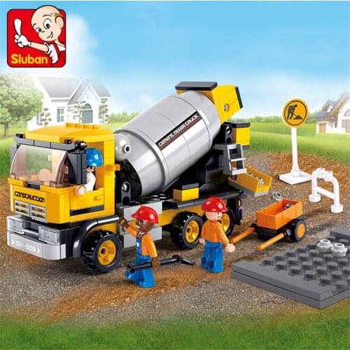 296pcs SLuban Building Blocks 0550 Engineering Cement Mixer Assembled Model Boy Assembled Toy Gifts