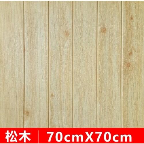 3D Wooden Wall Sticker Home Decor PE Foam Waterproof Self Adhesive Wallpaper For Living Room Decoration Wall Panel