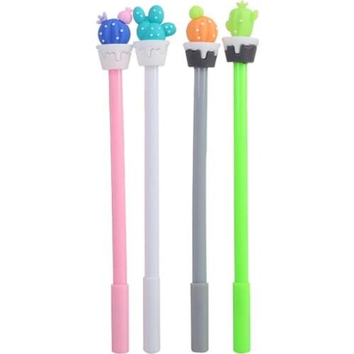 4pc Cute Succulent Cactus Gel Pen Cartoon Creative Black Signature Water Pen Accessories Office School Supplies Korea Stationery