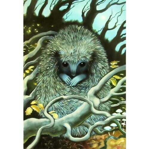 5D DIY Diamond Painting Full Round Drill Cursed Hedgehog Mosaic Art Velet Canvas Animal Kits Embroidery Stickers Decoration Home