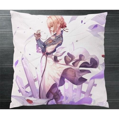 Anime Violet Evergarden Two Side 40x40cm Pillowcases Pillow Cushion Case Cover Violet Evergarden Cosplay Collection Gift P18