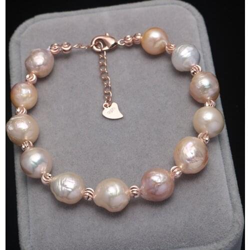 Natural freshwater pearl bracelet Natural Freshwater Pearl Baroque Shaped Pearl Bracelet For Girl Birthday Present