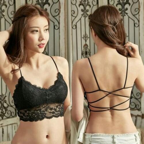 Bralette Sexy Chest Padded Tank Tops For Women Wearing Fitness Underwear Lace bralette crop top Ladies Underwear Bras wrap top