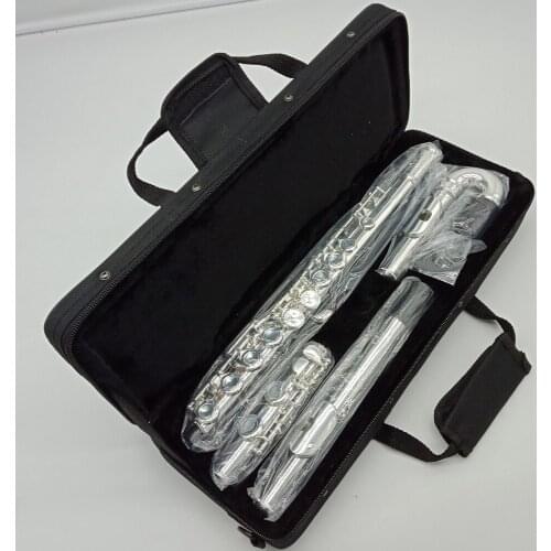 De Xin Professional Flute 211 Silver Plated Flute Instrument Intermediate Student Curved Headjoint Flutes 16 Holes Closed E Key