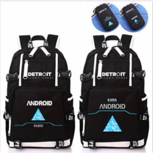 Detroit: Become Human Backpack Student Shoulder Bag Schoolbag Laptop Travel Bag