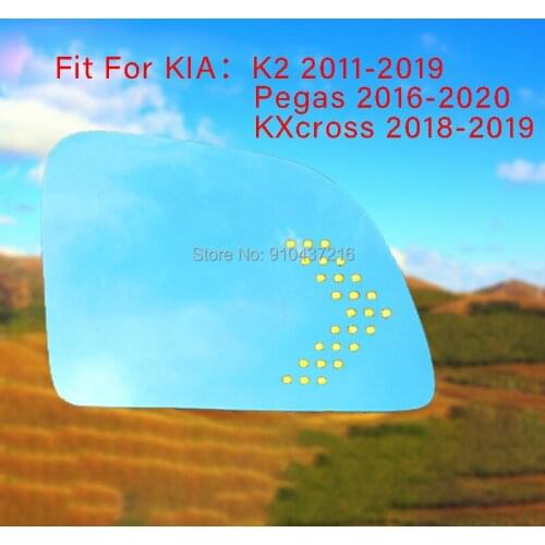 For KIA KXcross/K2/Pegas Demist Car Rearview Mirror Glare Proof Blue Glasses Led Lamp Heated turn singleLarge view