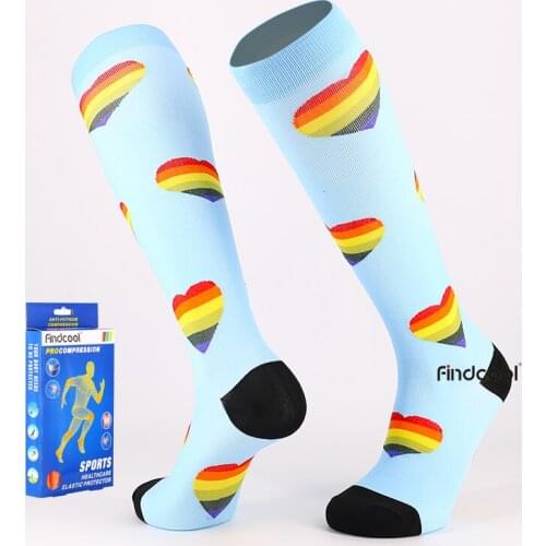 Findcool Professional Cycling Socks for Women Compression Bike Long Socks Fashion Sports Knee High