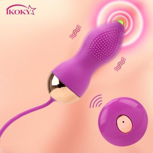 IKOKY Remote Control Kegel Balls Sex Toys for Women Vibrating egg Vaginal Tight Exercise Ball Vibrators G-spot Massage
