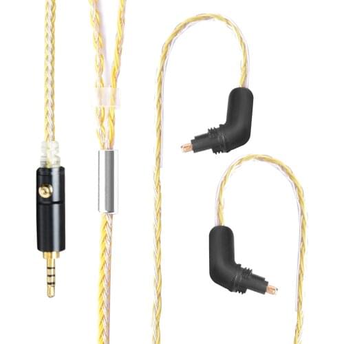 OKCSC EXK1000 Earphone Upgrade Cables 16 Cores 32AWG 2.5mm/4.4mm Balanced 3.5mm Audio Plug for SONY EX600 EX800 EX1000 MDR7550