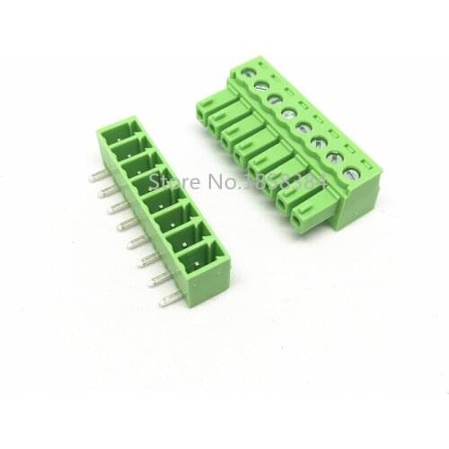 Terminal Block ROHS 100PCS 2EDGK-3.81-8P + 2EDGR-3.81-8P 2EDGK 2EDGR 8Pin 3.81mm Right Angle Pin Plug-in Screw