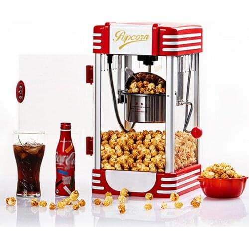 Popcorn Maker for Home Popcorn Machine Timing Function Stainless Steel with Non-stick Removable Pot EU Plug