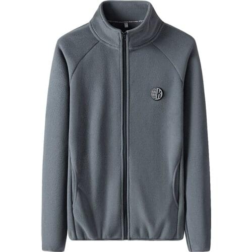 2021 Autumn Fleece Jacket Men Stand Collar Hoodies Men Casual Sweatshirts Softshell Coat Asian Size 4XL Brand Clothing