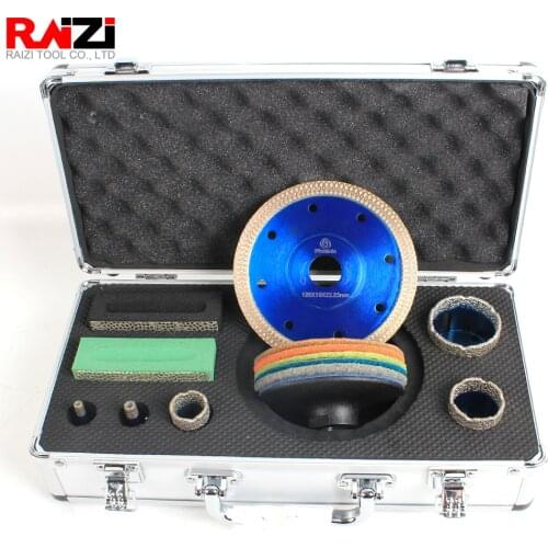 Raizi Diamond Drill Bits Kit for Tile Ceramic Granite Marble with Aluminum Case M14 Hole Saw Cutter Stone Coring Drilling Tools