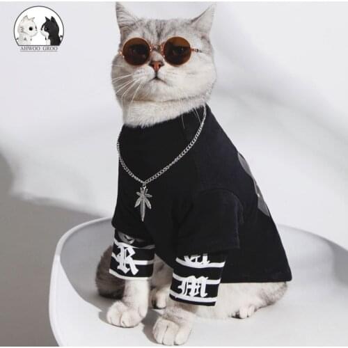 Pet Cat Dog Clothes Spring Autumn Thin Models Clothes Fashion Cat British Short Blue Cat Small Medium Cat Dog Stripe Pet Clothes