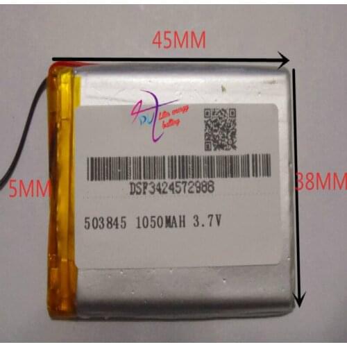 Best battery brand Size 503845 3.7V 1050mah tablet with Protection Board For GPS Bluetooth Digital Product Free