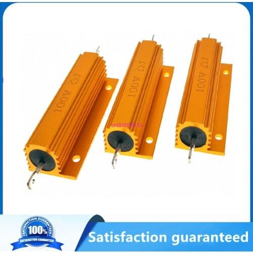 Full value 100W Aluminum Power Metal Shell Case Wirewound Resistor 0.01 ~ 100K 0.05 0.1 0.5 1 1.5 2 6 8 10 20 100 150 200 1K ohm