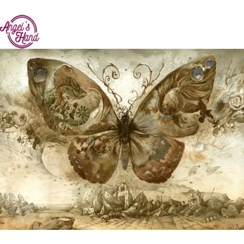 Full square diamond 5D DIY diamond embroidery Golden butterfly diamond painting Cross Stitch Rhinestone mosaic decoration