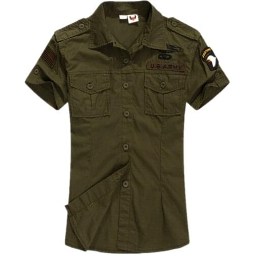 Military summer Female 101 airborne division short sleeve cotton Shirts Girls Casual Streetwear Handsome Tops For women