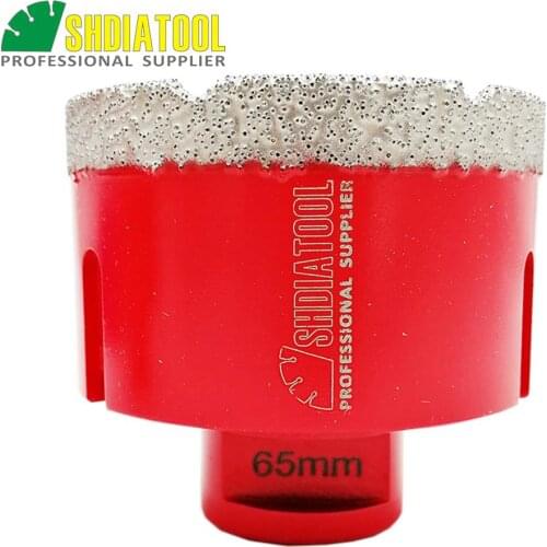 SHDIATOOL 1pc M14 Dia 65mm Vacuum Brazed Diamond Core Bits Drilling Bits Stone Hole Saw Diamond Drill Bit Crown Bell Saw Crown