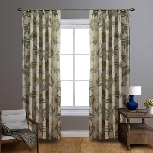 Nordic thick linen floral curtains for living room bedroom printing curtain window treatments drapes