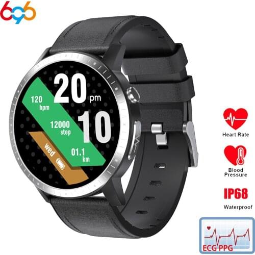 RC06 Smart Watch ECG Oxygen Heart Rate Bracelet Sleep Monitor Blood Pressure Fitness Tracker Touch Round Music 1.28 Color Screen