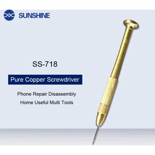 SS-718 Pure Copper Handle Precision Phone Repair Disassembly Screwdriver Home Useful Multi Hand Tools Repair Screwdriver