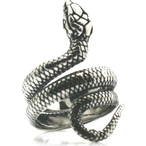 Unisex 316L Stainless Steel Rose Cool Snake Classic Ring