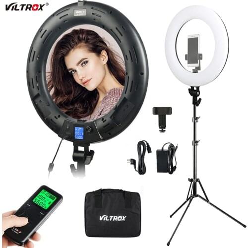 Viltrox VL-600T 45W 18 inch LED Ring Light Kit with Wireless remote control Tripod Bi-Color LED Kit lamp For Makeup, Shoot video