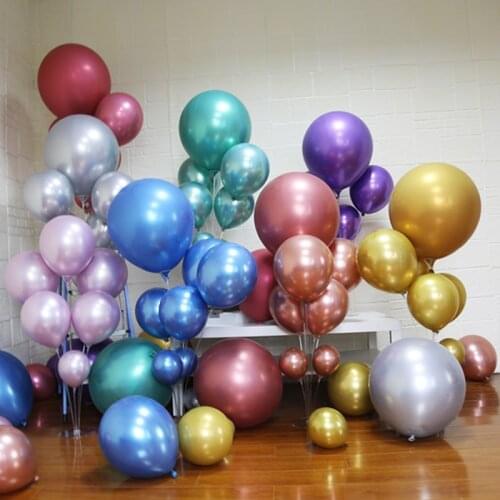 30/50pcs Gold Metallic Ballon Wedding Happy Birthday Latex Balloons Metal Chrome Balloon Air Helium Balon Merry Christmas 2021