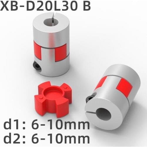 XB D20L30 B Two Jaws Coupler Aluminium Plum Flexible Shaft Coupling Motor Connector CNC Flexible Couplings 3/3.17/4/5/6/6.35/8mm