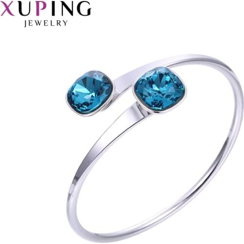 Xuping Jewelry Luxury Temperament Crystals Bangle for Women Girl Valentines Day Gift 51557