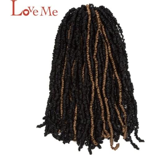 LOVE ME 16 Inches Faux Locs Braided Crochet Synthetic Hair Braids Spring Soft Twist Crochet Hair 27 Afro Kinky Hair Extensions