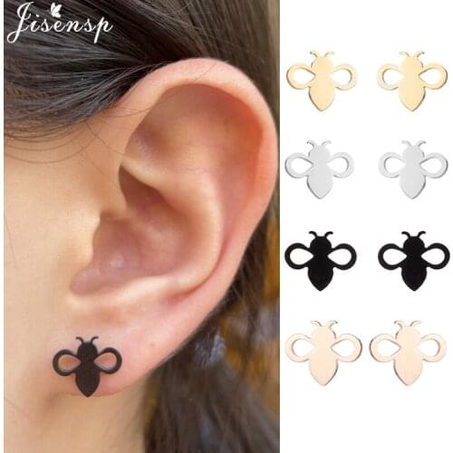 Mini Stainless Steel Animal Stud Earrings for Women Girls Unique Honey Bee Earings Fashion Jewelry Swallow Butterfly Accessories