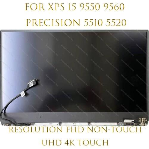 15.6'' FHD UHD For Dell XPS 15 9550 9560 P56F P56F001 Precision 15 5510 5520 LCD Display Touch Screen Replacement Full Assembly