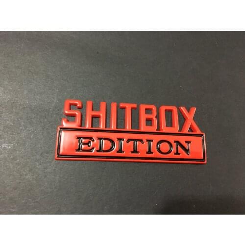 1pc glossy SHITBOX EDITION black blue white emblem Badges free shipping