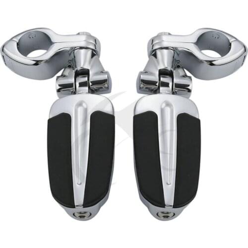 32mm 1 1/4" Chrome Male Footpeg Clamps Mounting Kits For Harley Honda Kawasaki