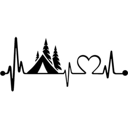 Aliauto Creative Tent Camper Heartbeat Lifeline Monitor Decal Car Sticker Vinyl Truck SUVs Motorcycle Styling Decals, 8cm*3cm