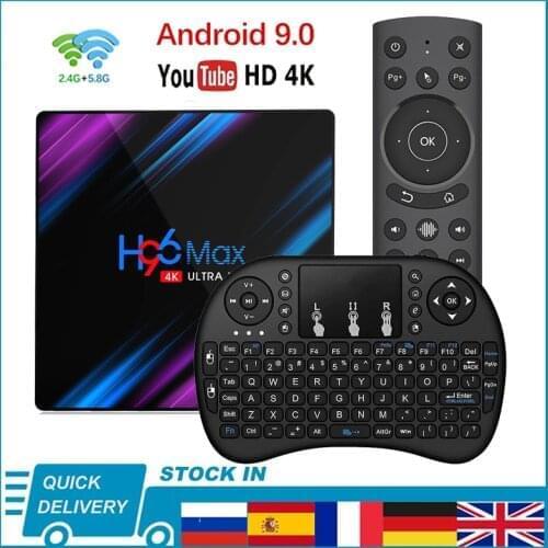 Android 9.0 Smart TV BOX 4K H96 MAX RK3318 Android 10.0 Set Top Box Netflix Youtube Google Play Netflix Media Player