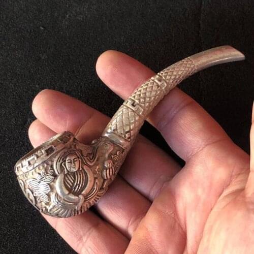 Antique miscellaneous silver pipe silver plated cigarette holder
