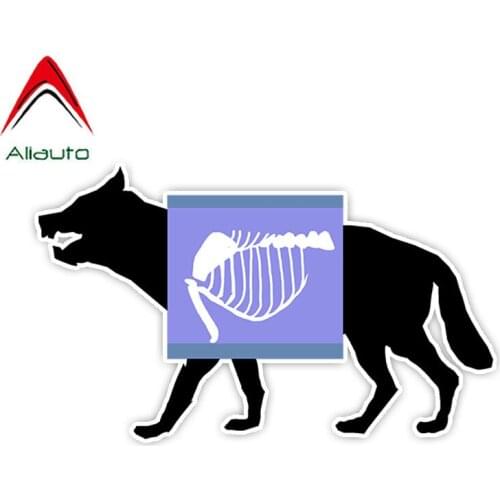 Aliauto Animal Car Sticker Bone X-ray Film Wolf Reflective Waterproof PVC Decal for Moto Auto Accessories,9cm*15cm